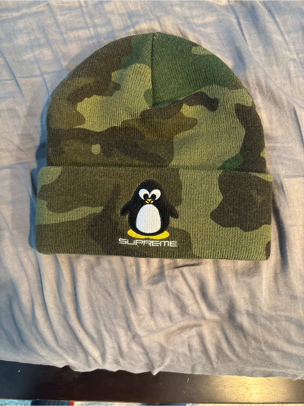 Supreme Camo Penguin Kids Beanie - Green
